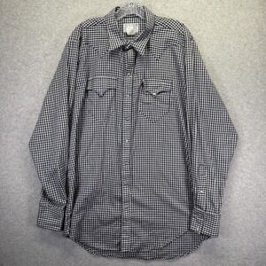 Rockmount Ranch Wear Shirt Mens XL Blue Check Western Pearl Snap Long Sleeve